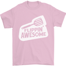 Flipping Awesome Funny Chef BBQ Fathers Day Mens T-Shirt Cotton Gildan Light Pink