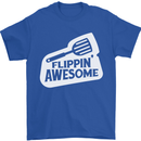 Flipping Awesome Funny Chef BBQ Fathers Day Mens T-Shirt Cotton Gildan Royal Blue