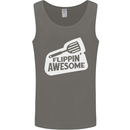 Flipping Awesome Funny Chef BBQ Fathers Day Mens Vest Tank Top Charcoal