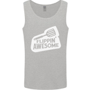 Flipping Awesome Funny Chef BBQ Fathers Day Mens Vest Tank Top Sports Grey