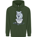 Floating Polar Bear Climate Change Environment Childrens Kids Hoodie Forest Green