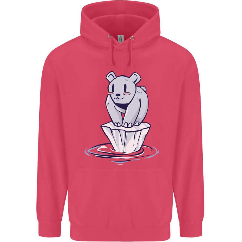 Floating Polar Bear Climate Change Environment Childrens Kids Hoodie Heliconia