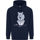 Floating Polar Bear Climate Change Environment Childrens Kids Hoodie Navy Blue
