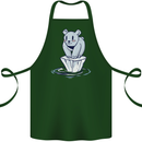 Floating Polar Bear Climate Change Environment Cotton Apron 100% Organic Forest Green