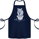 Floating Polar Bear Climate Change Environment Cotton Apron 100% Organic Navy Blue