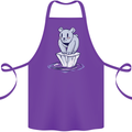 Floating Polar Bear Climate Change Environment Cotton Apron 100% Organic Purple