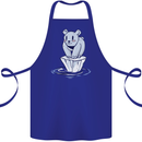 Floating Polar Bear Climate Change Environment Cotton Apron 100% Organic Royal Blue