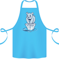 Floating Polar Bear Climate Change Environment Cotton Apron 100% Organic Turquoise