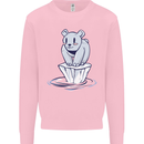 Floating Polar Bear Climate Change Environment Kids Sweatshirt Jumper Light Pink
