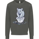 Floating Polar Bear Climate Change Environment Kids Sweatshirt Jumper Storm Grey