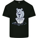 Floating Polar Bear Climate Change Environment Kids T-Shirt Childrens Black