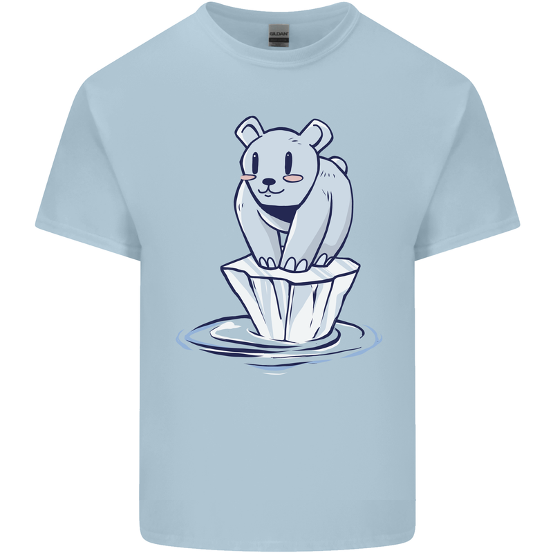 Floating Polar Bear Climate Change Environment Kids T-Shirt Childrens Light Blue