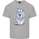Floating Polar Bear Climate Change Environment Kids T-Shirt Childrens Sports Grey
