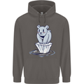 Floating Polar Bear Climate Change Environment Mens 80% Cotton Hoodie Charcoal
