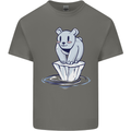 Floating Polar Bear Climate Change Environment Mens Cotton T-Shirt Tee Top Charcoal