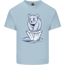 Floating Polar Bear Climate Change Environment Mens Cotton T-Shirt Tee Top Light Blue