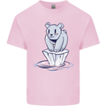 Floating Polar Bear Climate Change Environment Mens Cotton T-Shirt Tee Top Light Pink