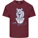 Floating Polar Bear Climate Change Environment Mens Cotton T-Shirt Tee Top Maroon
