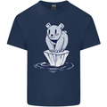 Floating Polar Bear Climate Change Environment Mens Cotton T-Shirt Tee Top Navy Blue