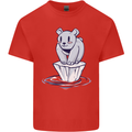 Floating Polar Bear Climate Change Environment Mens Cotton T-Shirt Tee Top Red