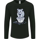 Floating Polar Bear Climate Change Environment Mens Long Sleeve T-Shirt Black