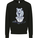 Floating Polar Bear Climate Change Environment Mens Sweatshirt Jumper Black