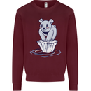 Floating Polar Bear Climate Change Environment Mens Sweatshirt Jumper Maroon
