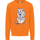 Floating Polar Bear Climate Change Environment Mens Sweatshirt Jumper Orange