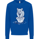 Floating Polar Bear Climate Change Environment Mens Sweatshirt Jumper Royal Blue