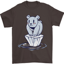 Floating Polar Bear Climate Change Environment Mens T-Shirt 100% Cotton Dark Chocolate