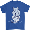 Floating Polar Bear Climate Change Environment Mens T-Shirt 100% Cotton Royal Blue