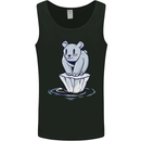 Floating Polar Bear Climate Change Environment Mens Vest Tank Top Black