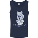 Floating Polar Bear Climate Change Environment Mens Vest Tank Top Navy Blue