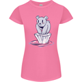 Floating Polar Bear Climate Change Environment Womens Petite Cut T-Shirt Azalea