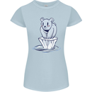 Floating Polar Bear Climate Change Environment Womens Petite Cut T-Shirt Light Blue