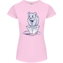 Floating Polar Bear Climate Change Environment Womens Petite Cut T-Shirt Light Pink