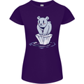Floating Polar Bear Climate Change Environment Womens Petite Cut T-Shirt Purple