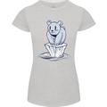 Floating Polar Bear Climate Change Environment Womens Petite Cut T-Shirt Sports Grey