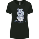 Floating Polar Bear Climate Change Environment Womens Wider Cut T-Shirt Black