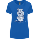 Floating Polar Bear Climate Change Environment Womens Wider Cut T-Shirt Royal Blue