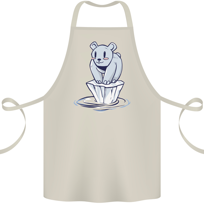 Floating Polar Bear Environment Climate Change Cotton Apron 100% Organic Natural