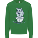 Floating Polar Bear Environment Climate Change Kids Sweatshirt Jumper Irish Green