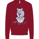 Floating Polar Bear Environment Climate Change Kids Sweatshirt Jumper Red