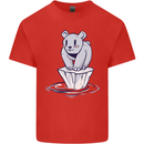Floating Polar Bear Environment Climate Change Kids T-Shirt Childrens Red