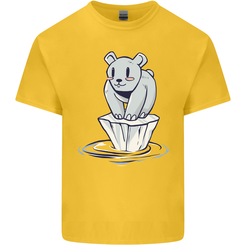 Floating Polar Bear Environment Climate Change Kids T-Shirt Childrens Yellow
