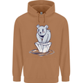 Floating Polar Bear Environment Climate Change Mens 80% Cotton Hoodie Caramel Latte