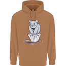 Floating Polar Bear Environment Climate Change Mens 80% Cotton Hoodie Caramel Latte