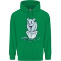 Floating Polar Bear Environment Climate Change Mens 80% Cotton Hoodie Irish Green