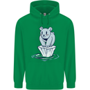 Floating Polar Bear Environment Climate Change Mens 80% Cotton Hoodie Irish Green