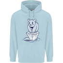 Floating Polar Bear Environment Climate Change Mens 80% Cotton Hoodie Light Blue